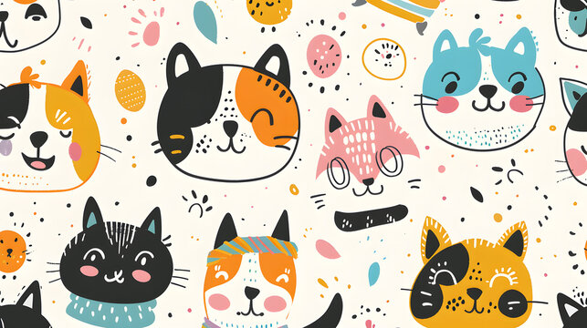 
Imagine
2d



Cartoon drawing pets background, bright colors funny cute cats  