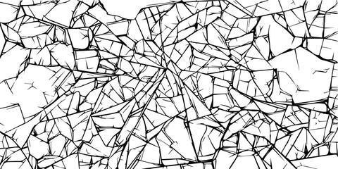 shattered glass pattern texture design in black vector - obrazy, fototapety, plakaty