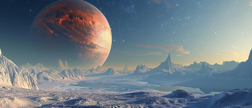 Planetary science enhanced by proteomics, sustainable habitats on other worlds close-up,ultra HD