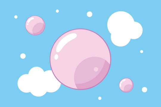 cute background with flying soap bubbles