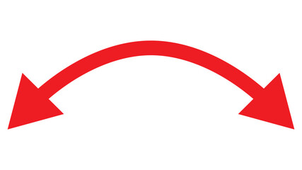 Dual semi circle arrow. Vector illustration. Semicircular curved thin long double ended arrow. Dual sided arrow Vector. - obrazy, fototapety, plakaty
