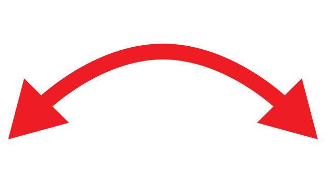 Dual semi circle arrow. Vector illustration. Semicircular curved thin long double ended arrow. Dual sided arrow Vector.