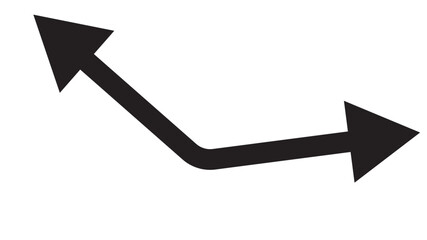 Dual semi circle arrow. Vector illustration. Semicircular curved thin long double ended arrow. Dual sided arrow Vector. - obrazy, fototapety, plakaty