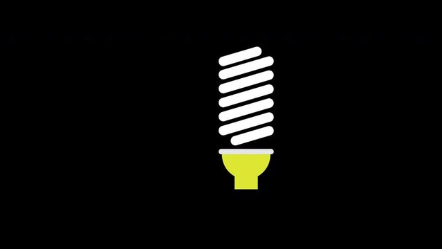 electricity a light bulb icon concept animation with alpha channel
