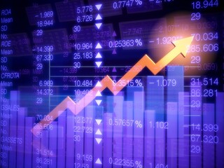 Stock market abstract graph analysis background