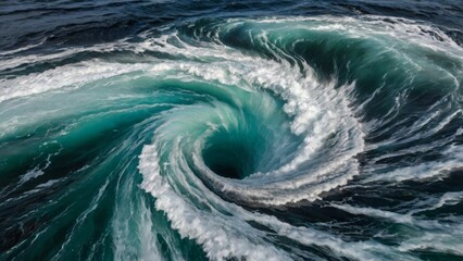 Witness the mesmerizing meeting of river and sea waves during high and low tides, creating whirlpools in the maelstrom of Saltstraumen, Nordland, Norway. - obrazy, fototapety, plakaty