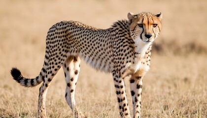 A Cheetah With Its Ears Flattened Back Ready To A - obrazy, fototapety, plakaty