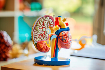 medical educational model of human organs, endocrine system, heart, arteries, lymph nodes