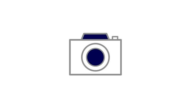 4K animated linear minimalistic camera icon animation. camera icon. loop animation. camera icon. 