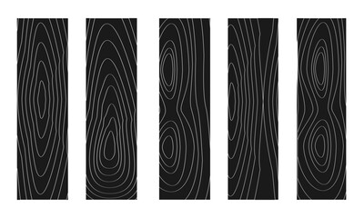 Wood texture vector set. black and white wood pattern. flat design vector illustration isolated on white background.