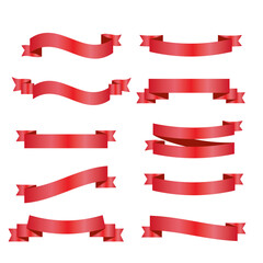 Red Silk Ribbons and White Background with Gradient Mesh, Vector Illustration
