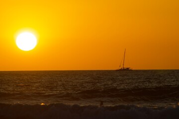 sunset in the sea