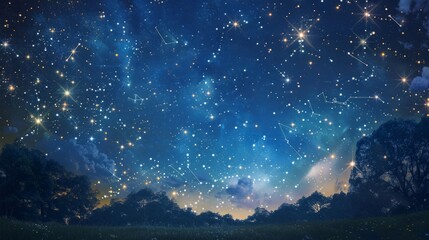 Fototapeta premium Night Sky Filled With Stars