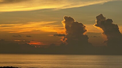 sunset over the lake