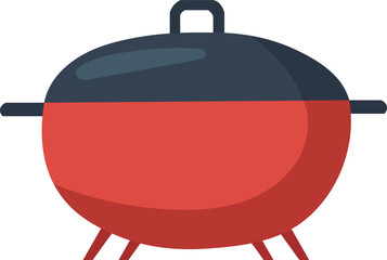 cauldron, saucepan in flat style, on a white background vector