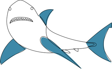 shark sketch, on a white background vector