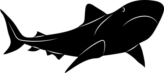 shark silhouette, on white background vector