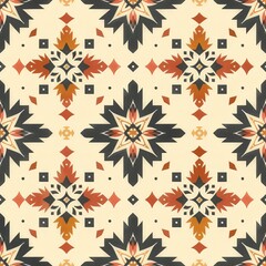 Seamless southwestern pattern Characterized by warm shades