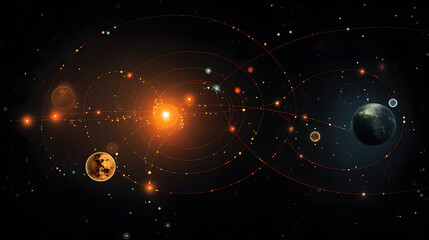 Solar system flat illustration