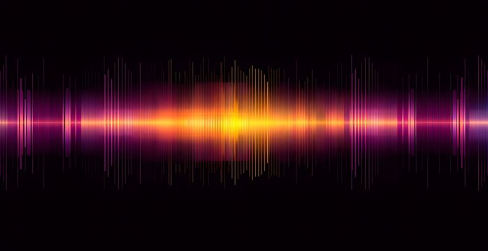 Purple and Yellow Audio Wave, Simple and Glowing