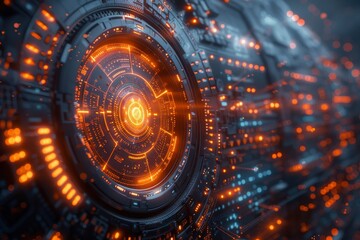 Obraz premium 3D Render Futuristic Financial Transfer