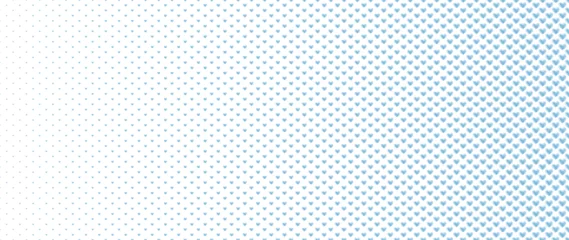 Gordijnen Blended  doodle blue heart on white for pattern and background, halftone effect, Valentine's background © Aoiiz