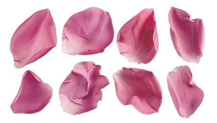 Soft Pink Rose Petals on a white background