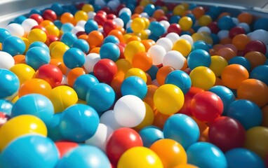 Plastic balls filling a child pool