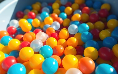 Fototapeta na wymiar Plastic balls filling a child pool