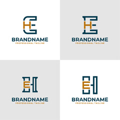 Elegant Letters EH and HE Monogram Logo, suitable for business with EH or HE initials