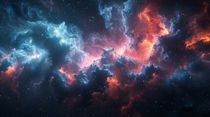 Obraz premium Colorful Sky With Clouds and Stars