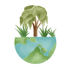 earth in the form of a tree