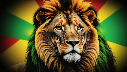 Lion Of Judah Vector In Reggae Colors