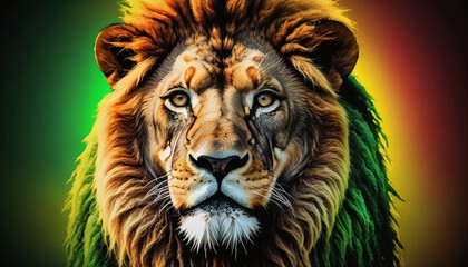 Lion Of Judah Vector In Reggae Colors