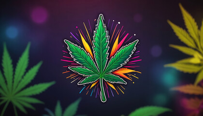 Colorful Cannabis Logo For Merchandise
