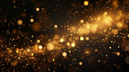 Fototapeta na wymiar Abstract background featuring shimmering golden bokeh lights creating a festive and magical atmosphere.