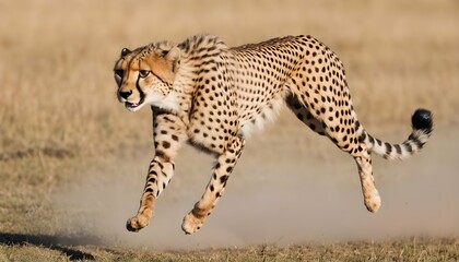 A Cheetah With Its Muscles Bulging In Full Sprint