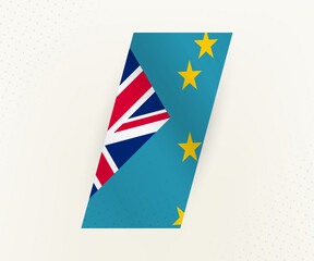 Abstract modern vertical flag of Tuvalu on beige background with dots.