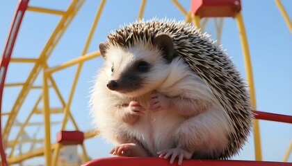 A Hedgehog Sitting On A Ferris Wheel Upscaled 8
