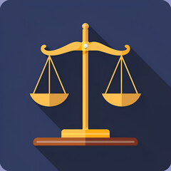 Scales of justice flat icon for apps and websites. generative ai 