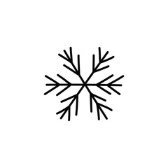 Vector black line Christmas illustration with hand-drawn snowflake. Isolated SVG for Cricut