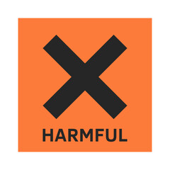 European hazard symbol irritant, harmful. Hazard symbols. Flat illustration.