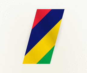 Abstract modern vertical flag of Mauritius on beige background with dots.