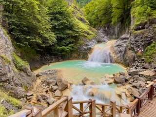Giresun Mavi Gol - Blue Lake - Kuzalan Waterfall National Park, Turkey © Wirestock
