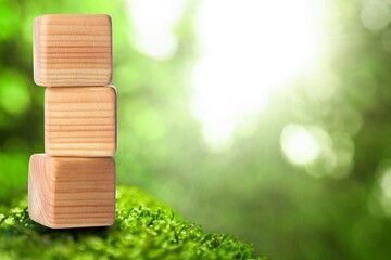 CSR Business and Corporate Responsibility on wooden cubes