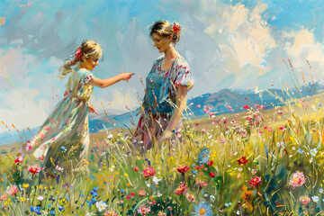 Obraz na płótnie Canvas person in a field of flowers