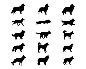 Dog silhouettes