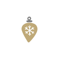 Obraz premium Vector illustration with Christmas tree ball. Hand-drawn Christmas decoration. Isolated SVG for Cricut