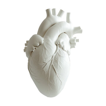 A white heart with a stem and branches. The heart is the main focus of the image, and the stem and branches add detail and depth to the heart. Concept of life and vitality