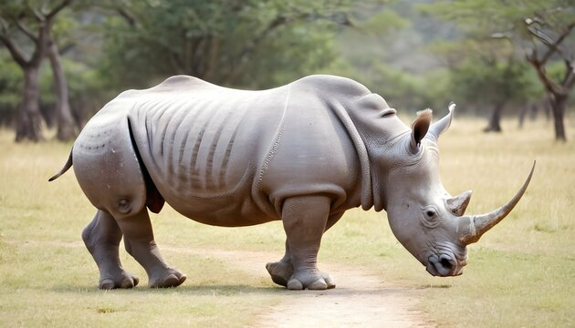 A Rhinoceros In A Safari Exploration